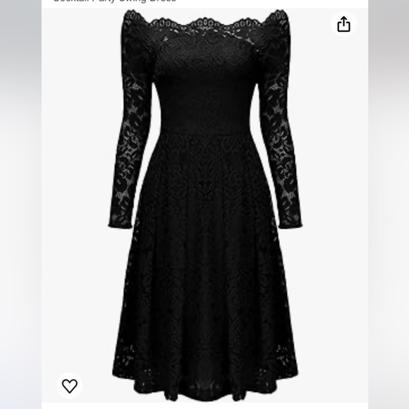 MISSMAY Women's Retro Floral Lace Long Sleeve Boat Neck Swing Dress Small NWT - Picture 12 of 14